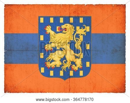 National Flag Of The Historic State Nassau (germany) Created In Grunge Style, Valid From 1806-1866.
