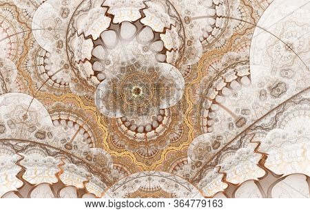 Fractal Julian Steampunk Jewelry Background - Fractal Art. Beautiful Fractal Illustration. Perfectio