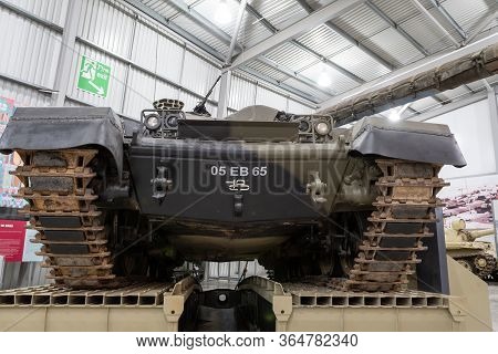 Bovington.dorset.united Kingdom.february 9th 2020.a Chieftain Tank Is On Display At The Tank Museum