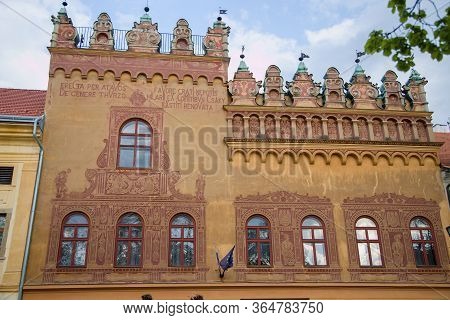 Historical Buildings In Square In Levoca In Slovakia. Thurzo House