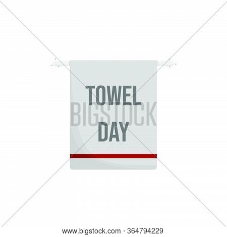 Towel On The Hook Design. Hook And Towel Vector Illustration. Towel Template Design For Towel Day.