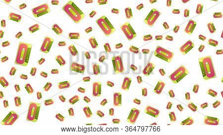 Seamless Pattern Of Retro Old Hipster Musical Audio Cassettes Texture From The 70s, 80s, 90s, 2000s 