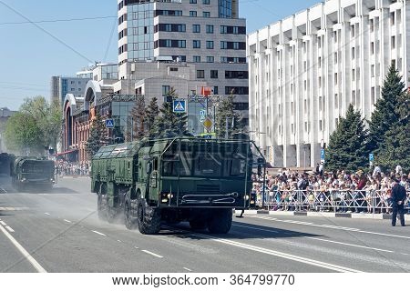 Samara, Russia - May 9, 2019: At The Military Parade In Honor Of The Anniversary Of Victory In World