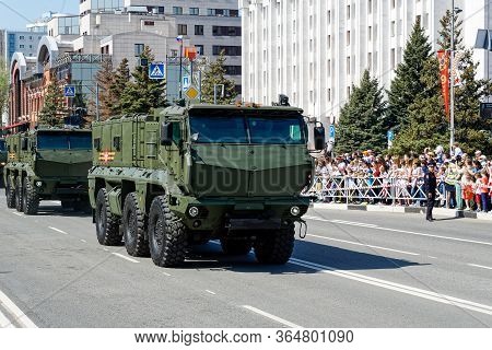 Samara, Russia - May 09, 2019:rehearsal Celebration Of The 74th Anniversary Of The Victory Day (wwii