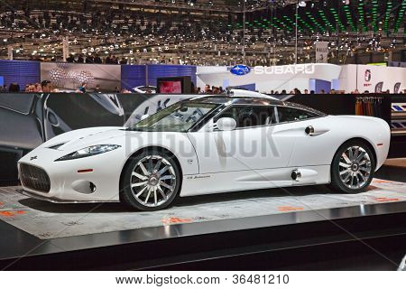 GENEVA - MARCH 8: The Spyker C8 on display at the 81st International Motor Show Palexpo-Geneva on March 8; 2011 in Geneva, Switzerland.