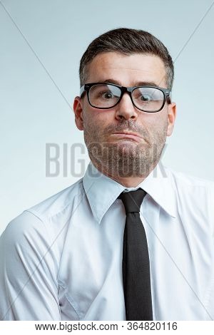 Businessman With Funny Discouraged Face