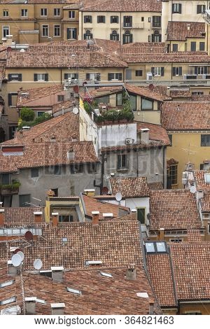 Roofs Of Verona, Italy As Seem From The Lamberti Tower Height, Torre Dei Lamberti