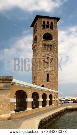 Evangelismos Church, Bell Tower, Rhodes, Mandraki Harbou, Greece