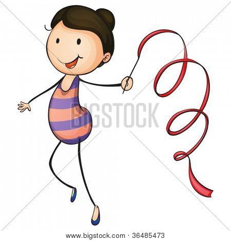 Ilustrace mladá gymnastka
