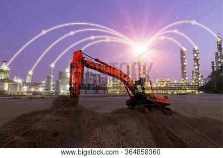New Generation Factory Technology, Industrial Landscape, Double Exposure Immage, Factory Business Li