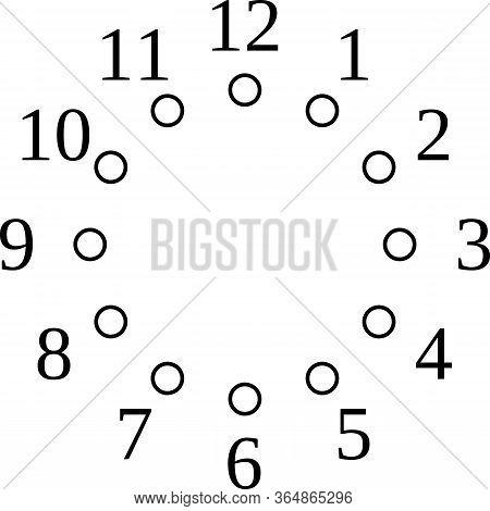 Clock Dial Gigantesque  Black Numbers For The Hours And Circle Pointing The Hours On Transparent Bac