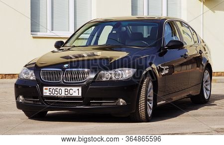 Belarus, Minsk - August 04, 2019:bmw 3 Series E90 330i,  Front View.