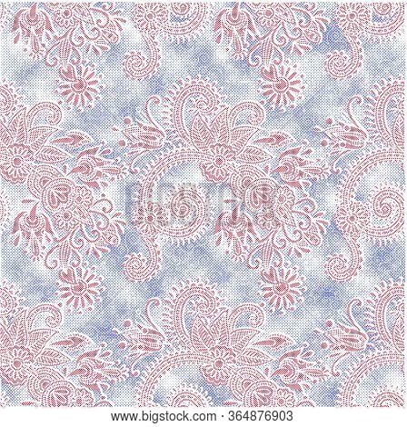 Paisley Wallpaper. Indonesian Batik. Bright Classic Indian Fabric. Paisley Wallpaper. Ethnic Backgro