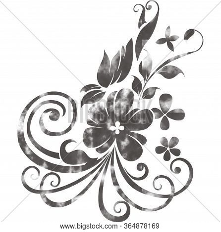 Seamless Floral Pattern Textile Style With Wildflowers, Leaves. Hand Drawn. Abstract Background For