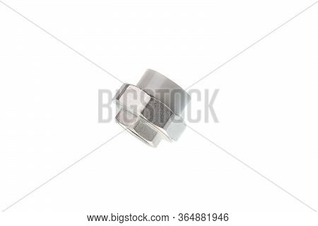 Plastic Ppr Straight Metal Thread Coupling For Water Pipes, Isolated On White Background