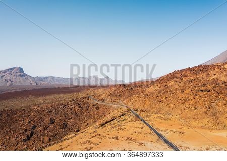 Mars The Red Planets Desert Landscape. Teide National Park. Beautiful View Of The Teide Volcano. Des