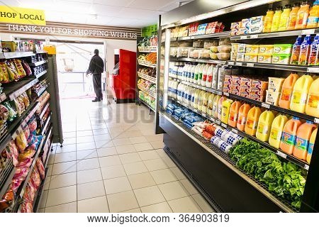 Fully Stocked Shelves Of Food And Household Items At Local Pick N Pay Grocery Store