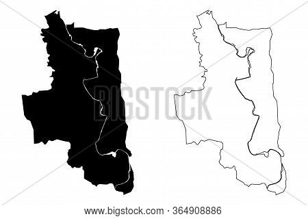 Bogra City (peoples Republic Of Bangladesh, Rajshahi Division) Map Vector Illustration, Scribble Ske