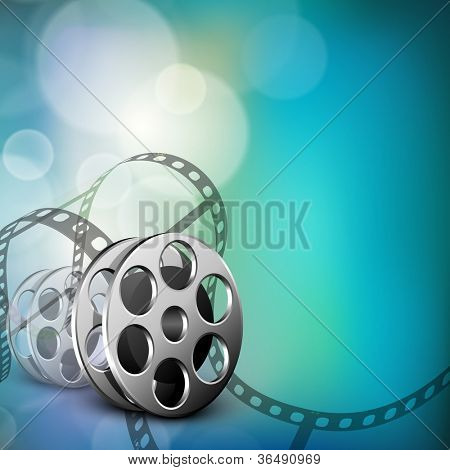 ลายฟิล์มหรือฟิล์มล้อบนพื้นหนังเงา EPS 10