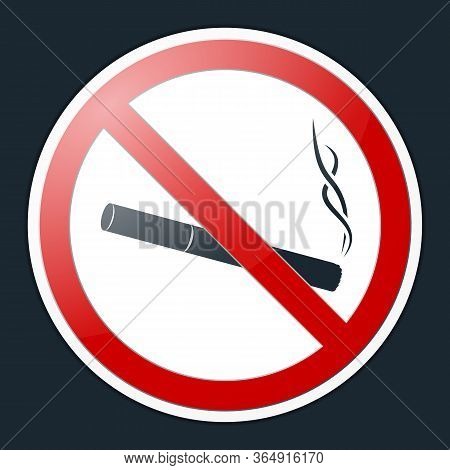 No Smoking Symbol. Prohibition Sign. Finished Sticker And Badge