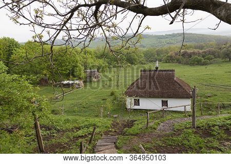 Summer Rural Landscape. Countryside. View Of Surroundings Of Opishnya Village. Beautiful Colorful Hi