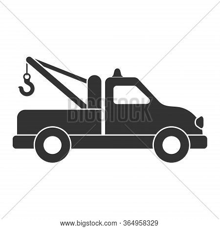 Icon For Tow Truck Or Technical Assistance. Vector Illustration Isolated On A White Background