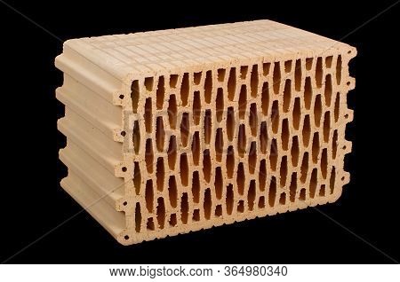 Ceramic Building Block Isolated On The Black Background