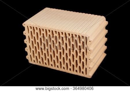 Ceramic Building Block Isolated On The Black Background