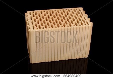 Ceramic Building Block Isolated On The Black Background