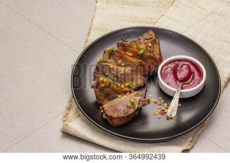 Roast And Braised Duck Breast With Sweet And Sour Berry Sauce