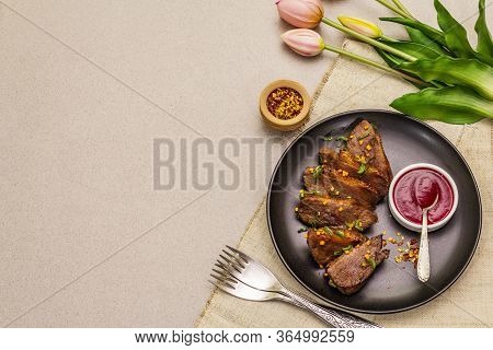 Roast And Braised Duck Breast With Sweet And Sour Berry Sauce
