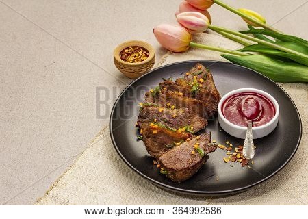 Roast And Braised Duck Breast With Sweet And Sour Berry Sauce