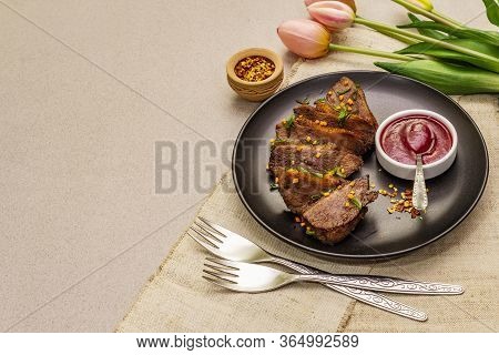Roast And Braised Duck Breast With Sweet And Sour Berry Sauce