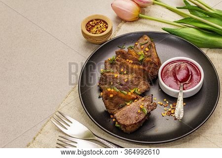 Roast And Braised Duck Breast With Sweet And Sour Berry Sauce