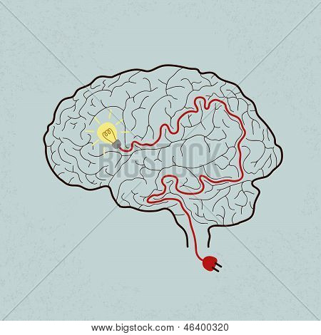 Lightbulb Brain Idea for Ideas or Inspiration , eps10 vector format