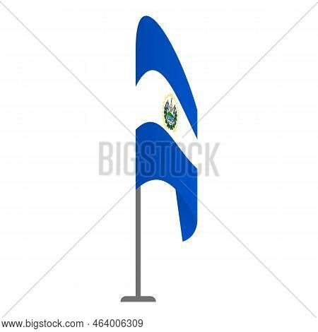 El Salvador Desktop Flag Icon Cartoon Vector. Emblem Map. National Country