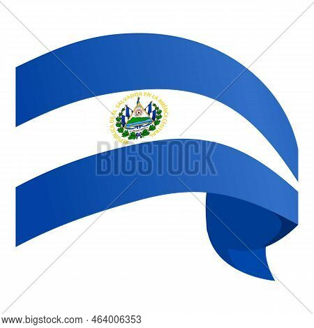 El Salvador Flag Icon Cartoon Vector. Round Emblem. City National