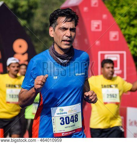 New Delhi, India – October 16 2022 – Vedanta Delhi Half Marathon Race After Covid In Which Marathon