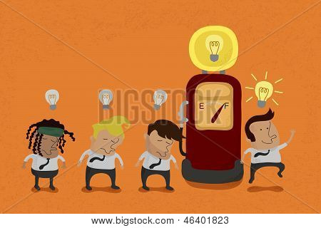 Businessman recharge the Idea