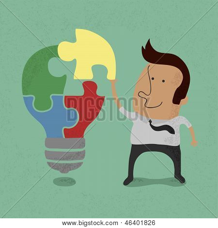 Businessman idea assembly