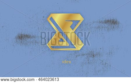 Idex Virtual Currency Image. 3d Illustrations. Coin Logo.