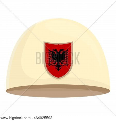 Albania Cap Icon Cartoon Vector. Albanian Map. City Building
