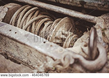 Dirty Muddy Used Truck Steel Winch