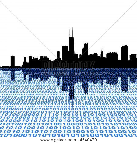 Skyline di Chicago con binario