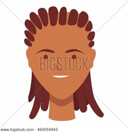 Smiling Afro Man Icon Cartoon Vector. African Hair. Fashion Avatar