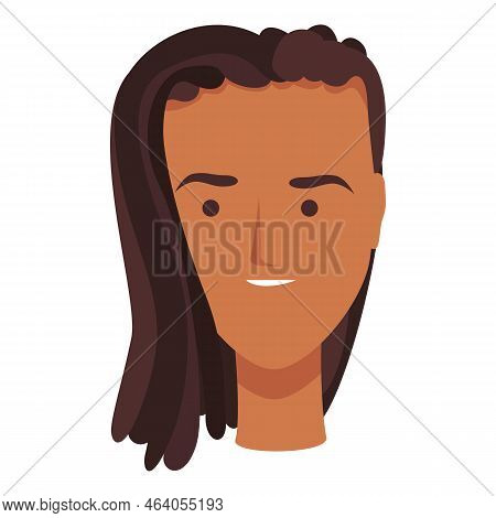Afro Fashion Icon Cartoon Vector. Wig Style. Long Avatar