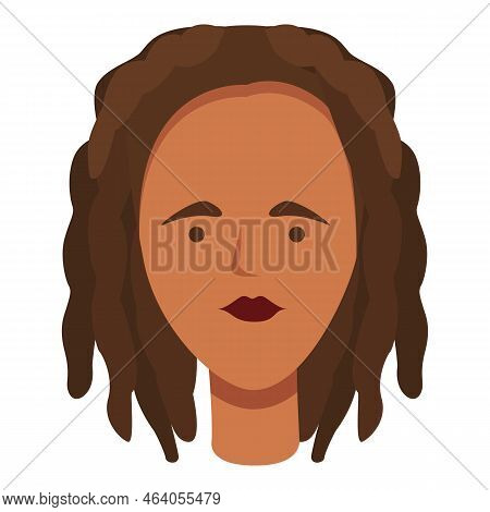 Cute Dreadlocks Icon Cartoon Vector. African Hair. Afro Face