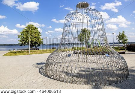 Valday, Russia - August 6, 2022: Openwork Composition In The Form Of A Bell On The Embankment Of The