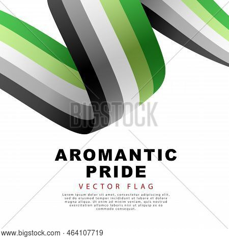 Ribbon In The Form Of A Flag Of Aromatic Pride. Sexual Identification. A Colorful Logo Of One Of The