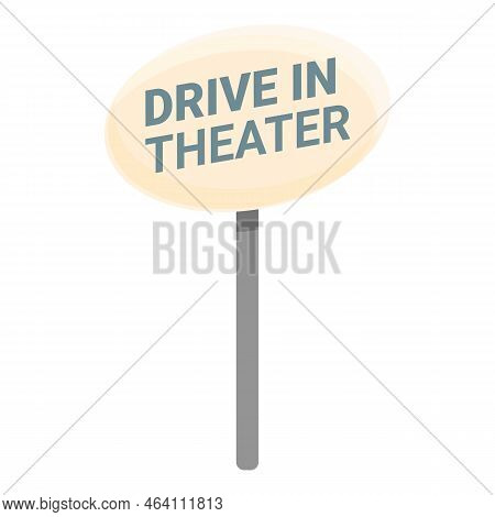 Drive In Theater Icon Cartoon Vector. Cinema Movie. Auto Air